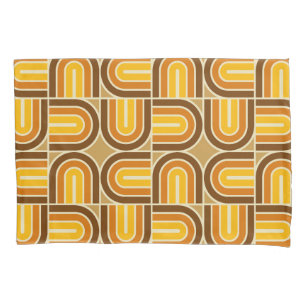 70s Style Geometric Arch Pattern Pillowcase