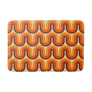 70s Style  Geometric Design Bath Mat