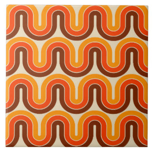 70s Style  Geometric Design Ceramic Tile