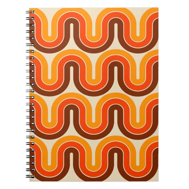 70s Style  Geometric Design Notebook (Front)