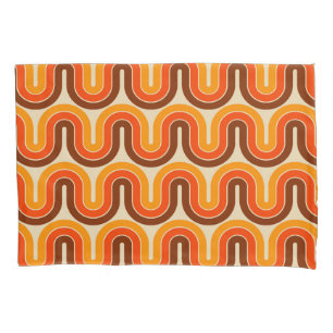70s Style  Geometric Design Pillowcase