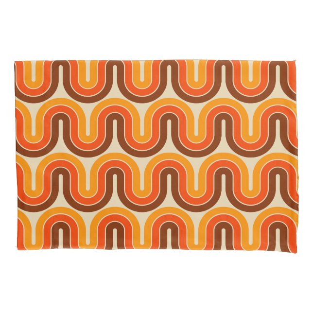 70s Style  Geometric Design Pillowcase (Front-Left)