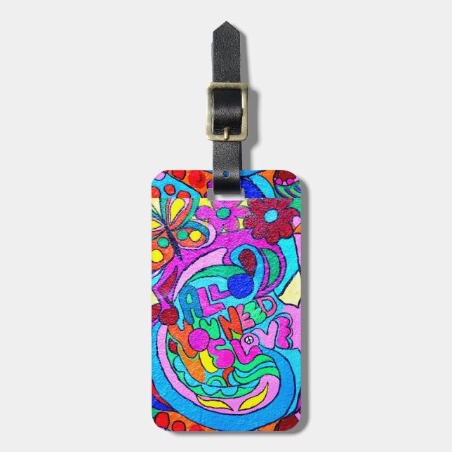 70's style hippie love tag (Front Vertical)