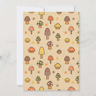 70s Style Retro Mushrooms Holiday Card