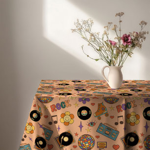 70s Style Tablecloth Groovy Pastel Dining Look