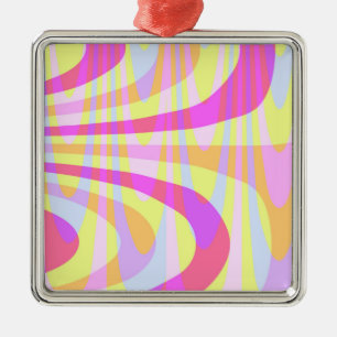 70's Swirls Metal Ornament