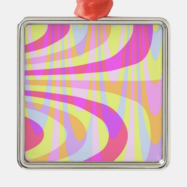 70's Swirls Metal Ornament (Front)