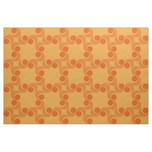 70s swirly orange pattern fabric