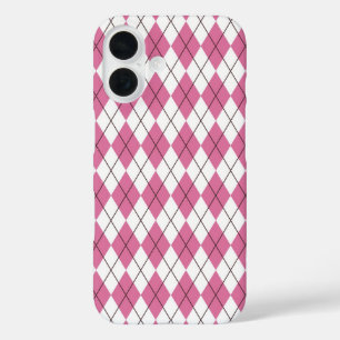 70s Tartan-Pattern Pinky iPhone 16 Case