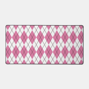 70s Tartan-Pattern Pinky Desk Mat