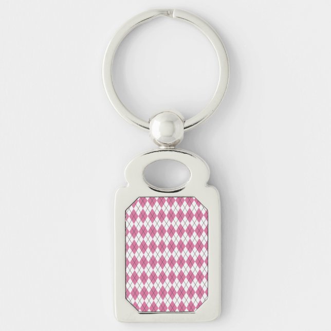 70s Tartan-Pattern Pinky Key Ring (Front)