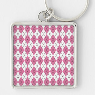 70s Tartan-Pattern Pinky Key Ring