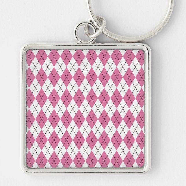 70s Tartan-Pattern Pinky Key Ring (Front)