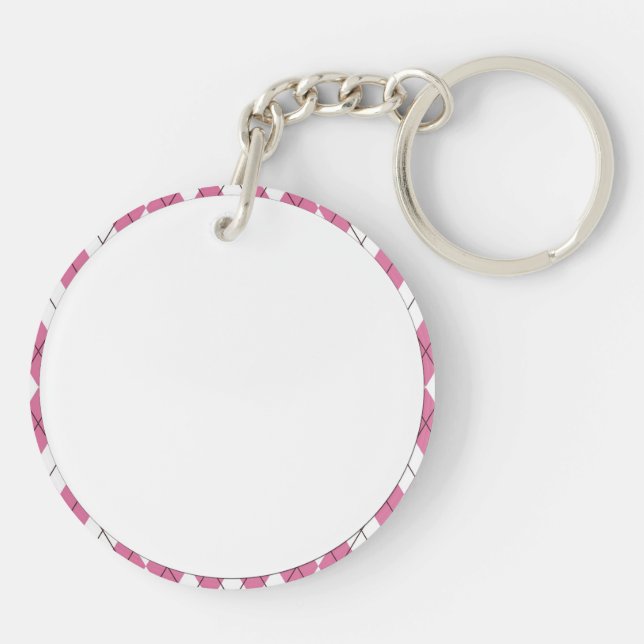 70s Tartan-Pattern Pinky Key Ring (Back)