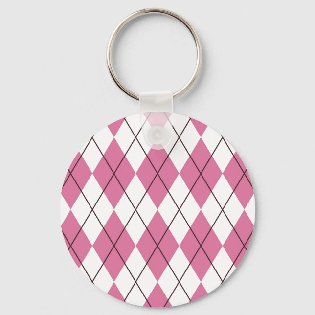 70s Tartan-Pattern Pinky Key Ring (Front)