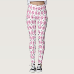 70s Tartan-Pattern Pinky Leggings