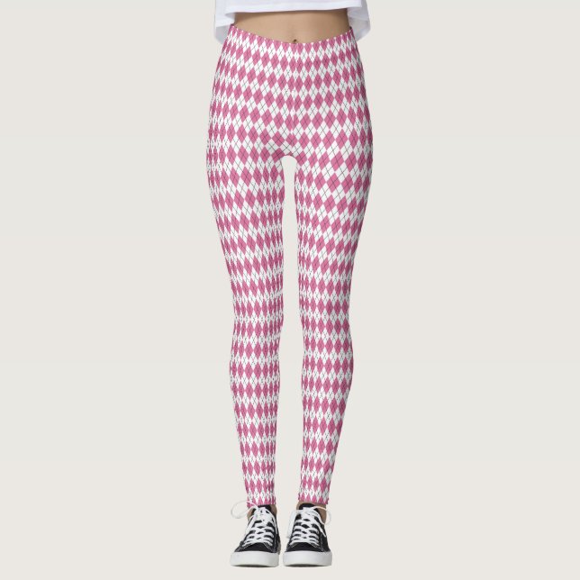 70s Tartan-Pattern Pinky Leggings (Front)