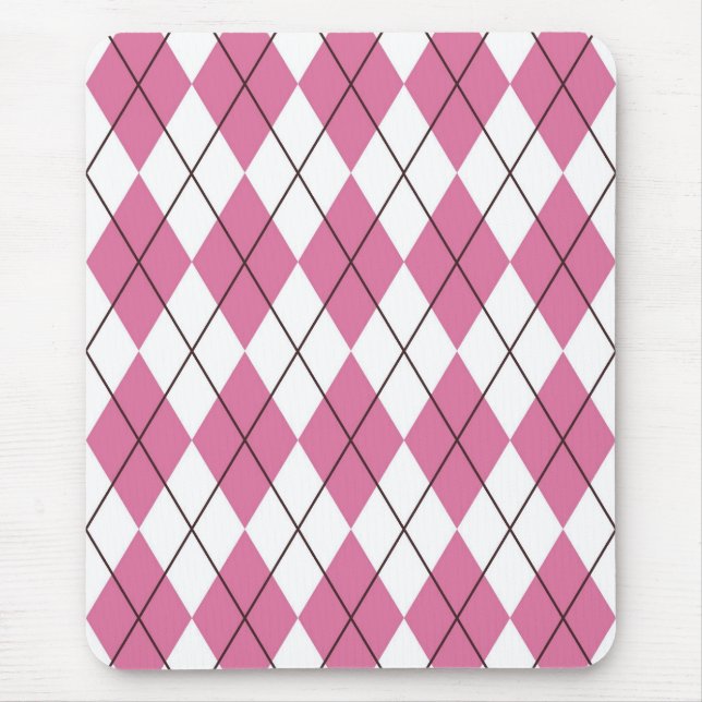 70s Tartan-Pattern Pinky Mouse Pad (Front)