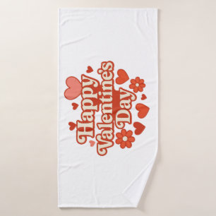 70s, Valentine's Day artwork Bath Towel