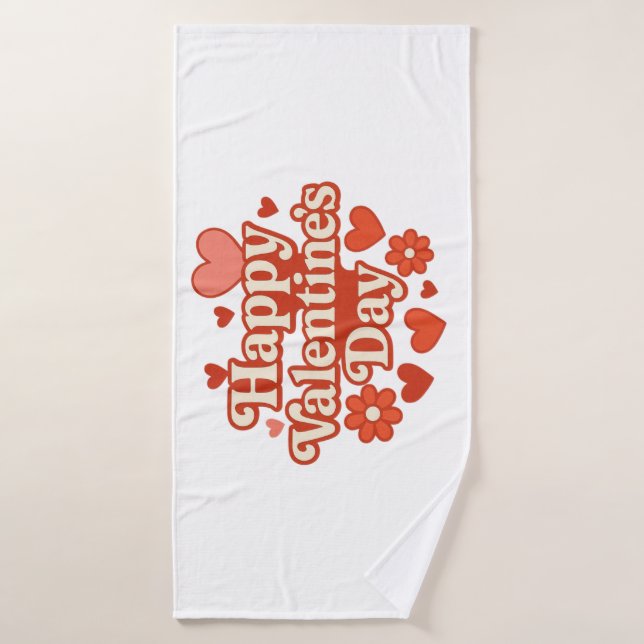 70s, Valentine's Day artwork Bath Towel (Bath Towel)
