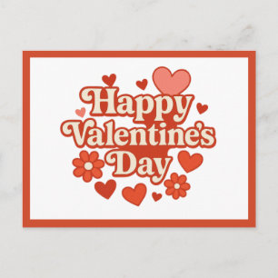 70s, Valentine's Day artwork Holiday Postcard