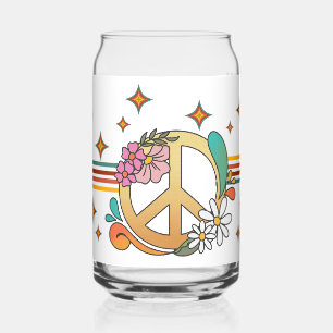 70s vibe flowers can glass