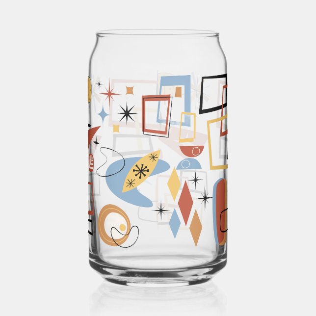 70s vibe  flowers can glass (Left)