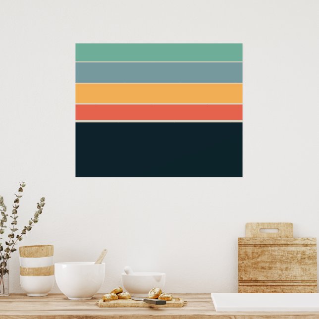 70s Vintage COlour palette Stripes Poster (Kitchen)