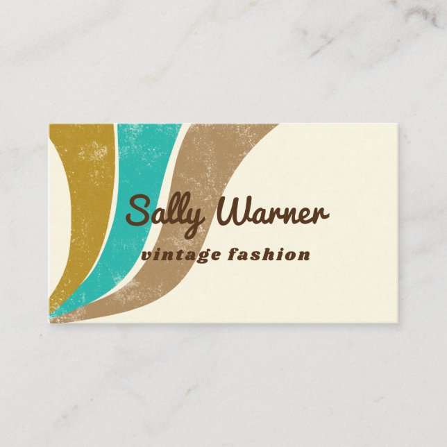70s vintage distressed retro business card (Front)