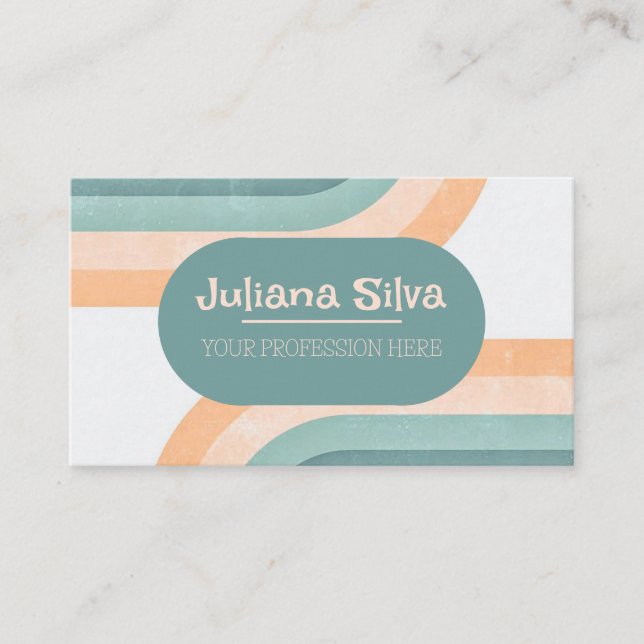 70s Vintage Rainbow  Business Card (Front)