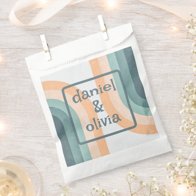 70s Vintage Rainbow Wedding Favour Bag (Clipped)