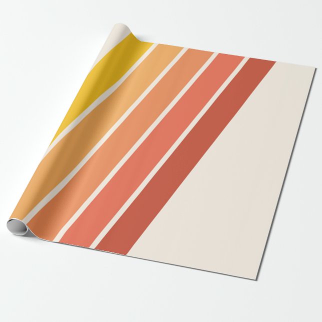70s Vintage Retro Stripes Wrapping Paper (Unrolled)
