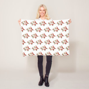 70s Vintage Santa Christmas Vintage Jolly Classic Fleece Blanket
