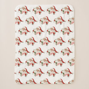 70s Vintage Santa Christmas Vintage Retro Sherpa Blanket