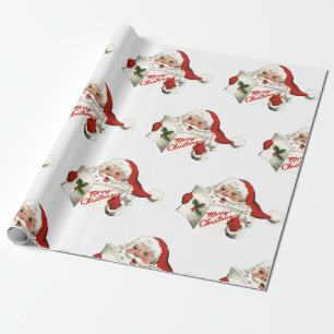 70s Vintage Santa Christmas Vintage Retro Wrapping Paper