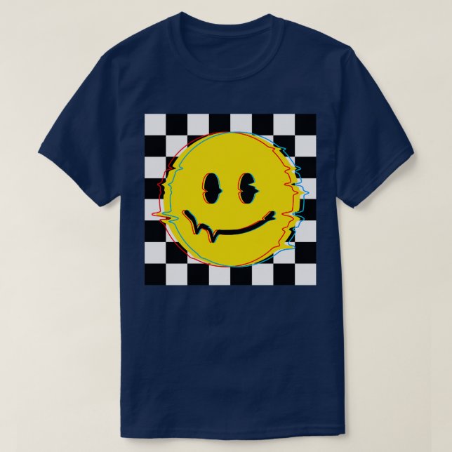 70s Vintage Smiley Glitch T-Shirt (Design Front)