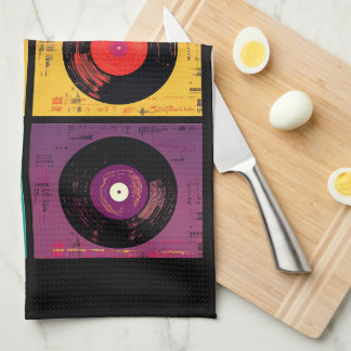 70s Vinyl Record Album Custom Kitchen Tea Towel