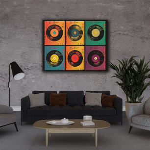 70s Vinyl Record Pattern Retro Poster