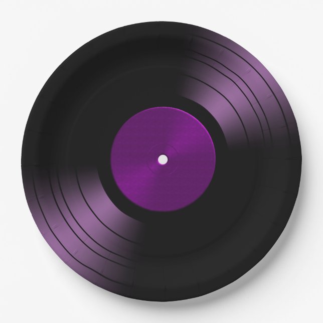 70s Vinyl Record Retro Paper Plates (Front)