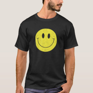70S Yellow Smiley Face Cute Happy Smile Face Smili T-Shirt