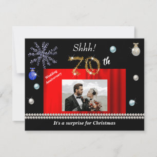 70th Anniversary Christmas Surprise Save the Date Invitation