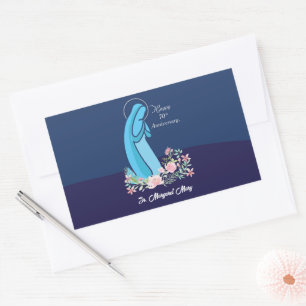 70th Anniversary of Religious Life Nun Pink Flower Rectangular Sticker