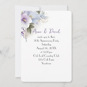70th Anniversary Party Floral Bouquet Invitation