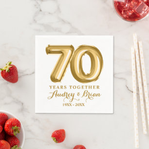 70th Anniversary Personalised Napkin