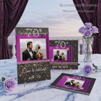 70th Anniversary Photo Thank You | Platinum & Silk