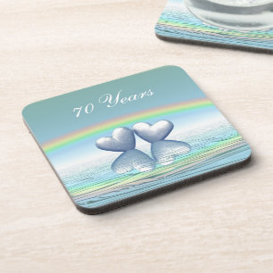 70th Anniversary Platinum Hearts Coaster