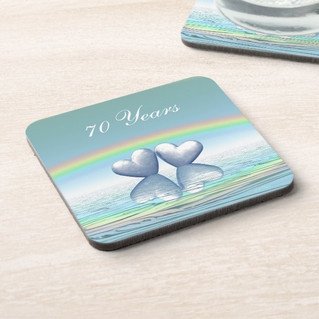 70th Anniversary Platinum Hearts Coaster (Left Side)