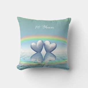 70th Anniversary Platinum Hearts Cushion