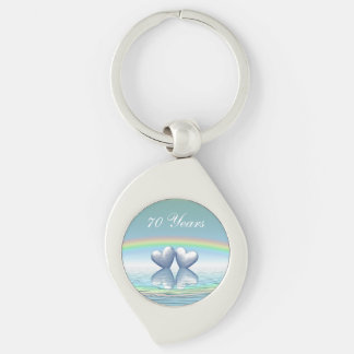 70th Anniversary Platinum Hearts Key Ring