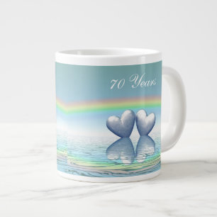 70th Anniversary Platinum Hearts Large Coffee Mug